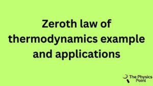 Zeroth law of thermodynamics example and applications