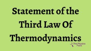 Third Law of Thermodynamics 