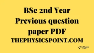 BSc 2nd Year Previous question paper PDf