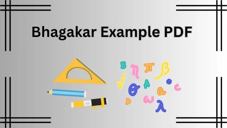 New Bhagakar Example PDF Download For Free (Basic Maths)
