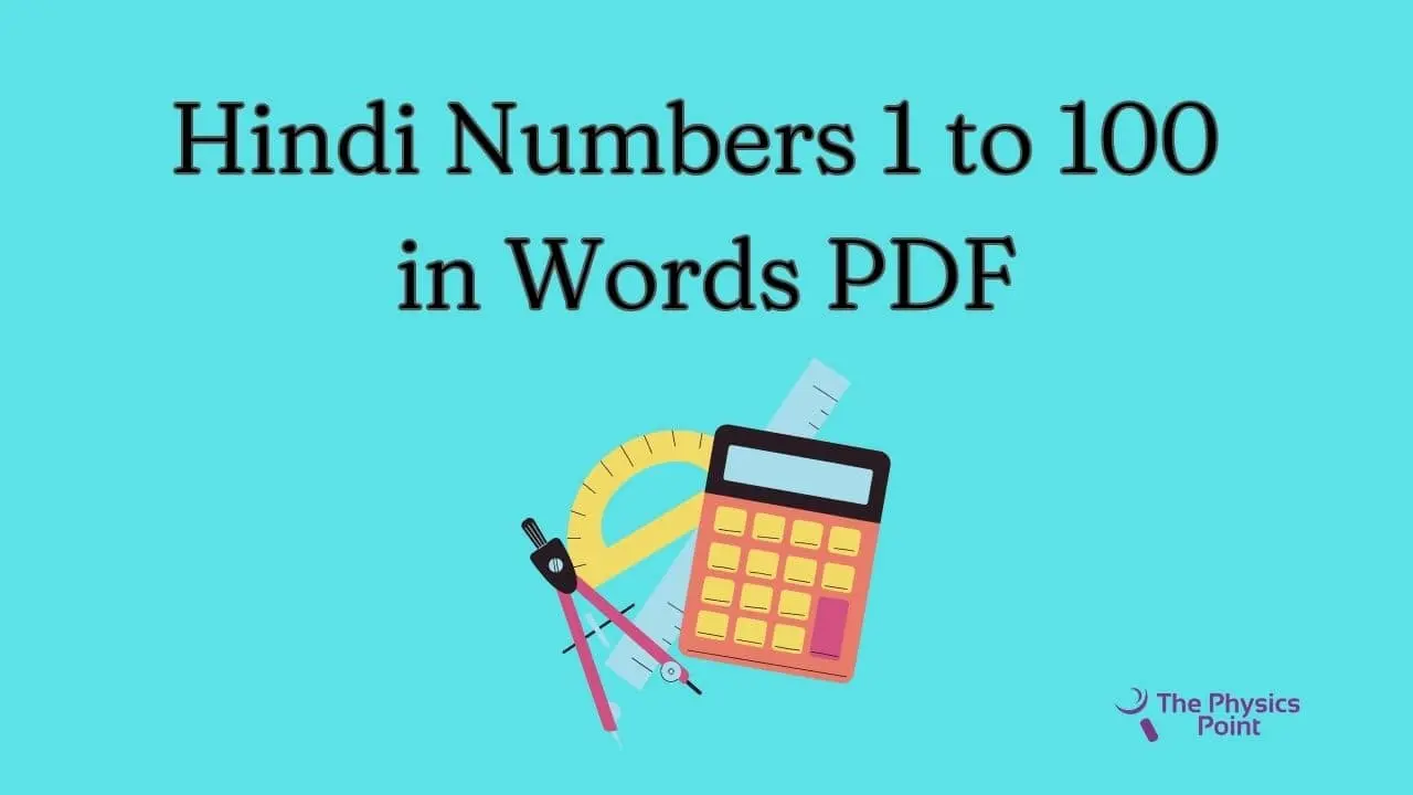 Hindi Numbers 1 to 100 in Words PDF