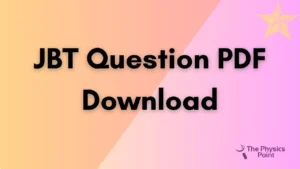 JBT Question PDF Download