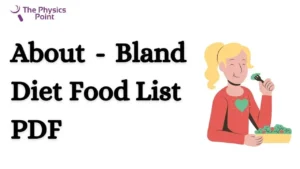 About - Bland Diet Food List PDF