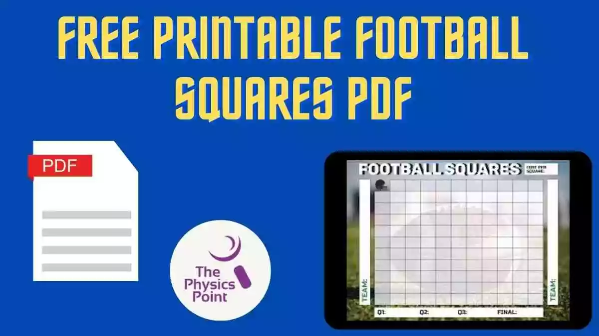 Free Printable Football Squares PDF