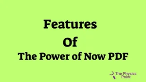 features of The Power of Now PDF