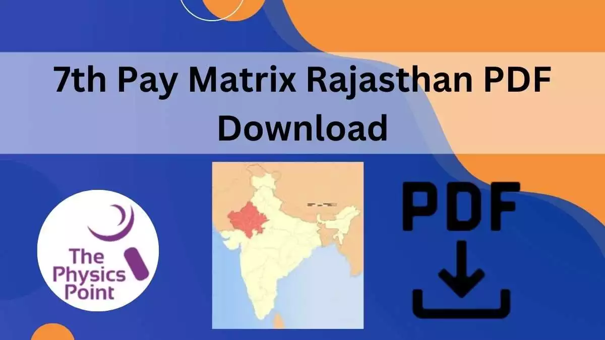 7th Pay Matrix Rajasthan PDF Download