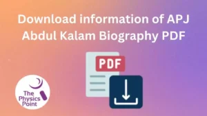 APJ Abdul Kalam Biography PDF in English