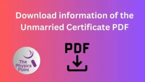 Download information of the Unmarried Certificate PDF