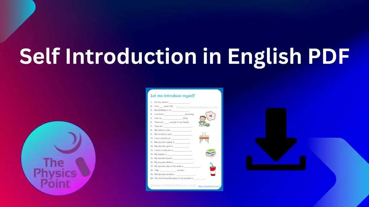 Self Introduction in English PDF