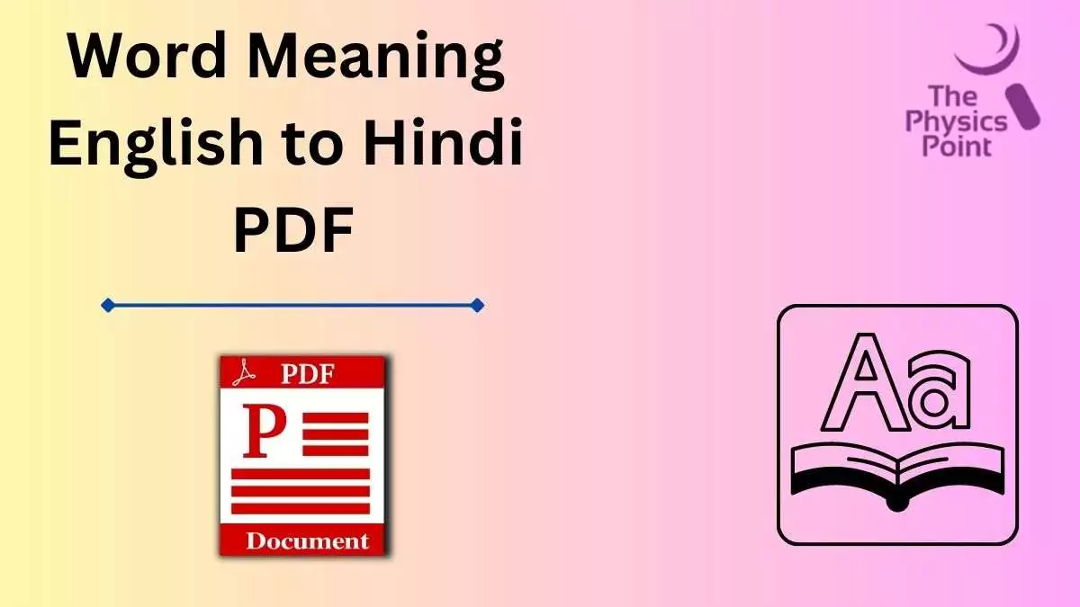 Word Meaning English to Hindi PDF
